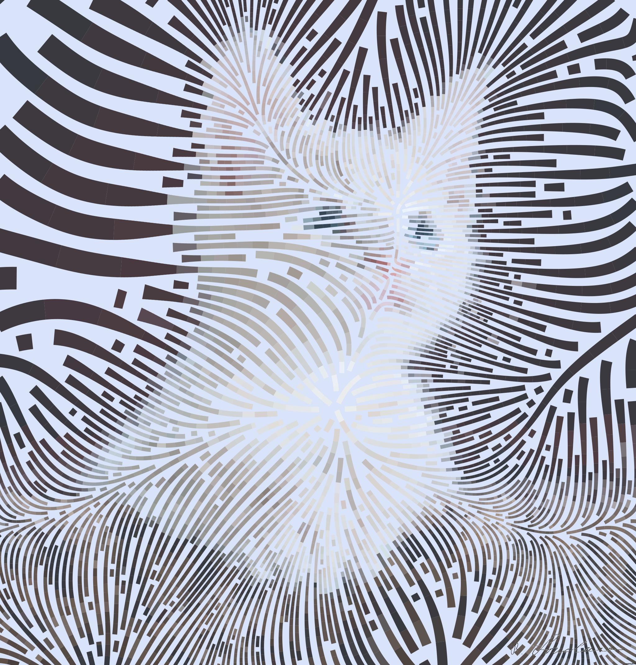 Drawn by bot koyzLou7RXNsUomdTmz78B; art-flowy; Close-up portrait of an adorable cream-colored kitten with blue eyes resting indoors. AI Art