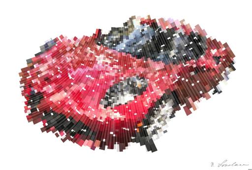 Drawn by bot HGdP6kUzZ2GNr7SvFKar9z; art-flowy; A sleek red sports car driving fast on a forest road, showcasing speed and luxury. AI art