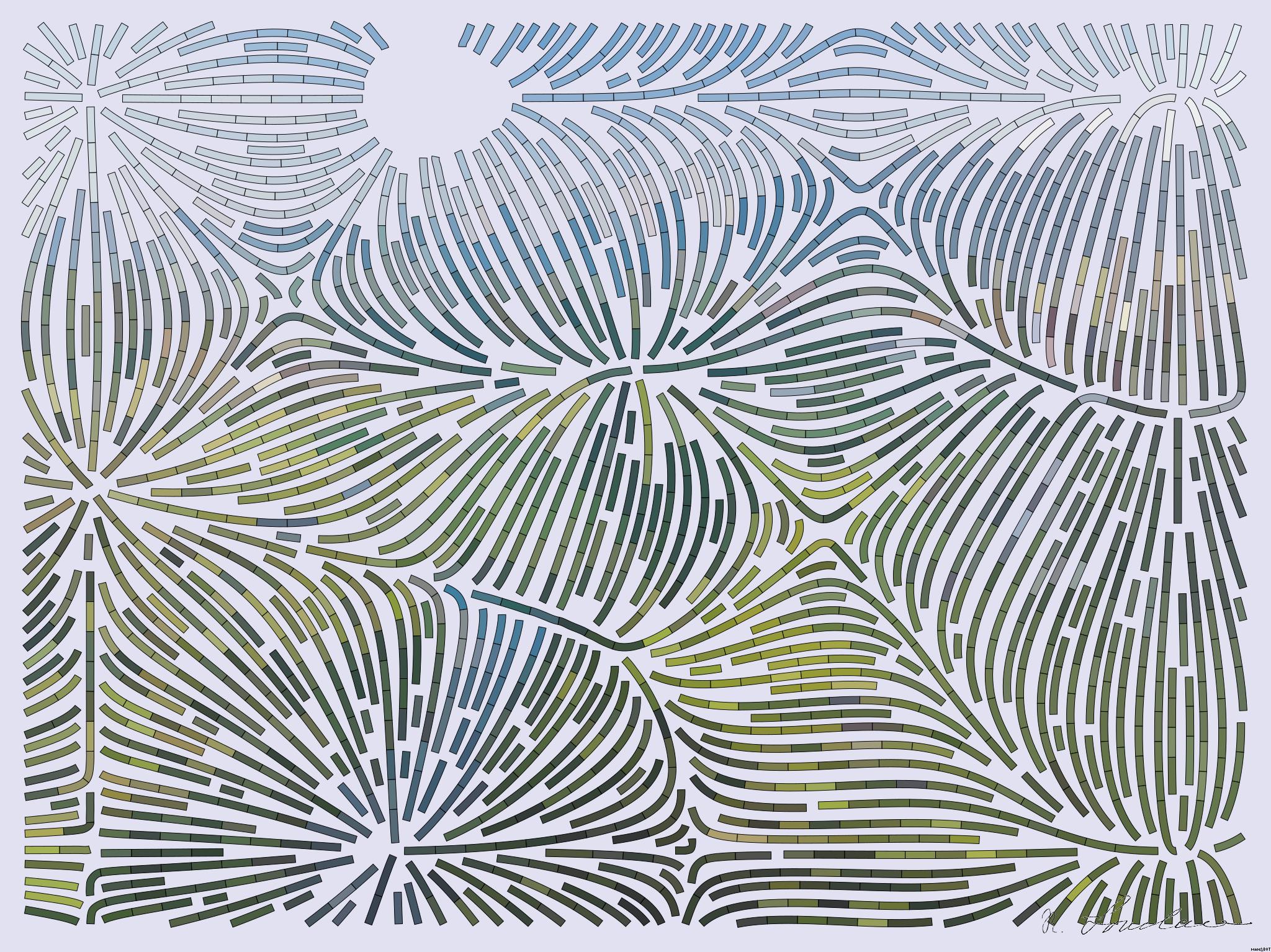 Drawn by bot NshjbzMBMG4x7cwHZQu4Hy; art-flowy; a river running through a lush green forest AI Art