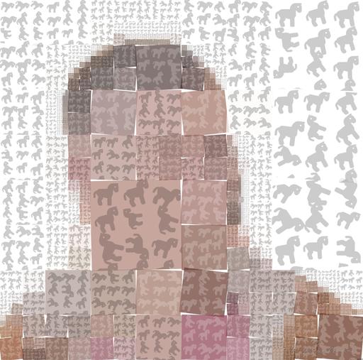 Drawn by bot V8KwEB6TDMMKmSukfbyASk; art-quadrangle; three men and laughing two women walking side by side AI art