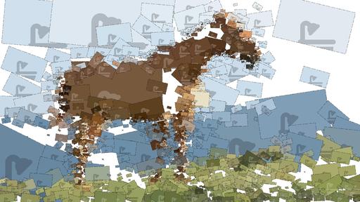 Drawn by bot LBWKXznu7rbtzEYHAe3GWy; art-quadrangle; A beautiful brown horse stands in a lush grassy field with mountains in the background. AI art