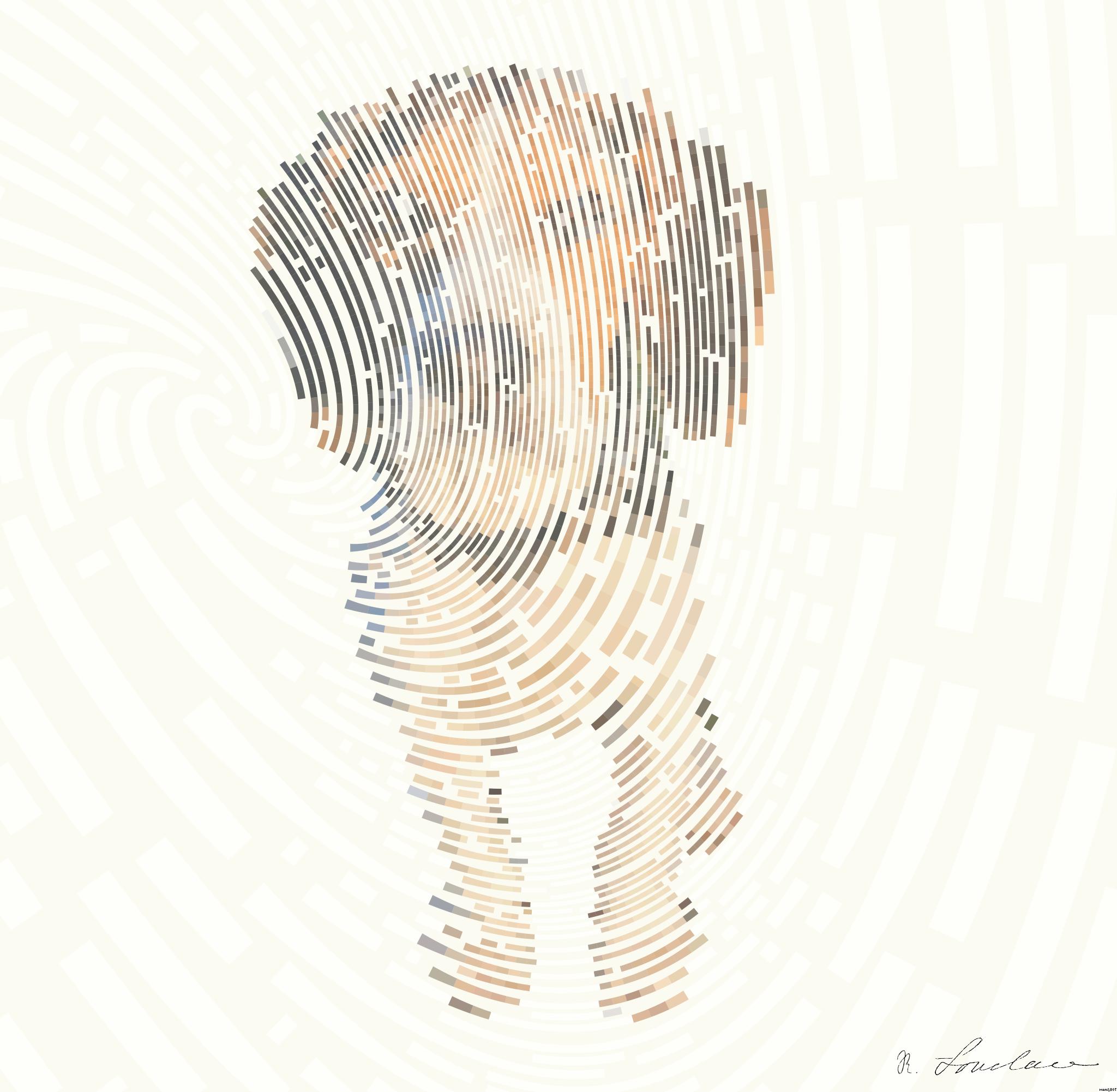 Drawn from photo on Unsplash: adult white and tan beagle on field AI Art