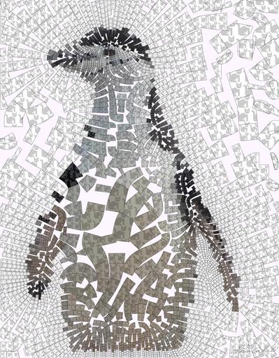 Drawn by bot ngBtLg9arHCjdYxNCnnTXT; art-flowy; selective focus photo of white and black penguin standing on stone AI art