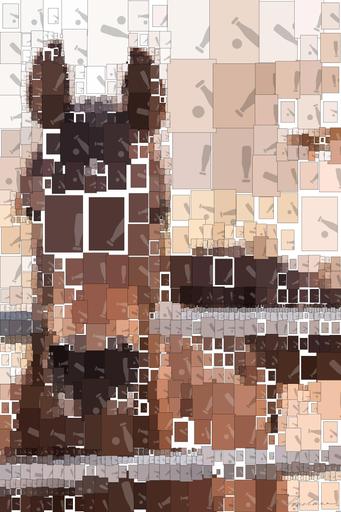 Drawn by bot 3J8UeSYPvQanX3KTXtgBPi; art-quadrangle; Majestic brown horse looking directly at the camera in an open pasture setting. AI art