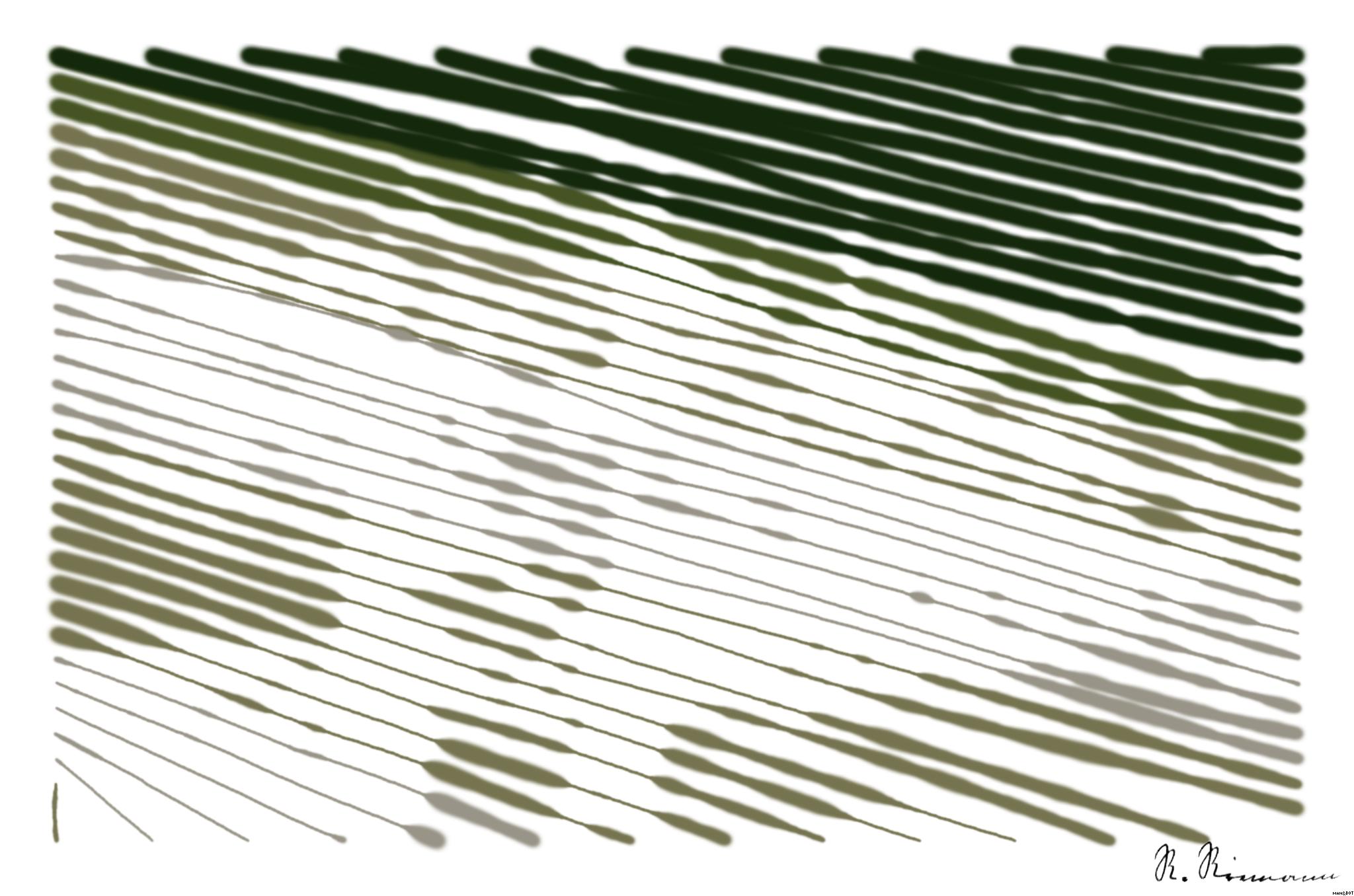 Drawn by bot dGe7tU5AG4E5uLPzwCYnzr; art-linewidth; tiger lying on green grass during daytime AI Art