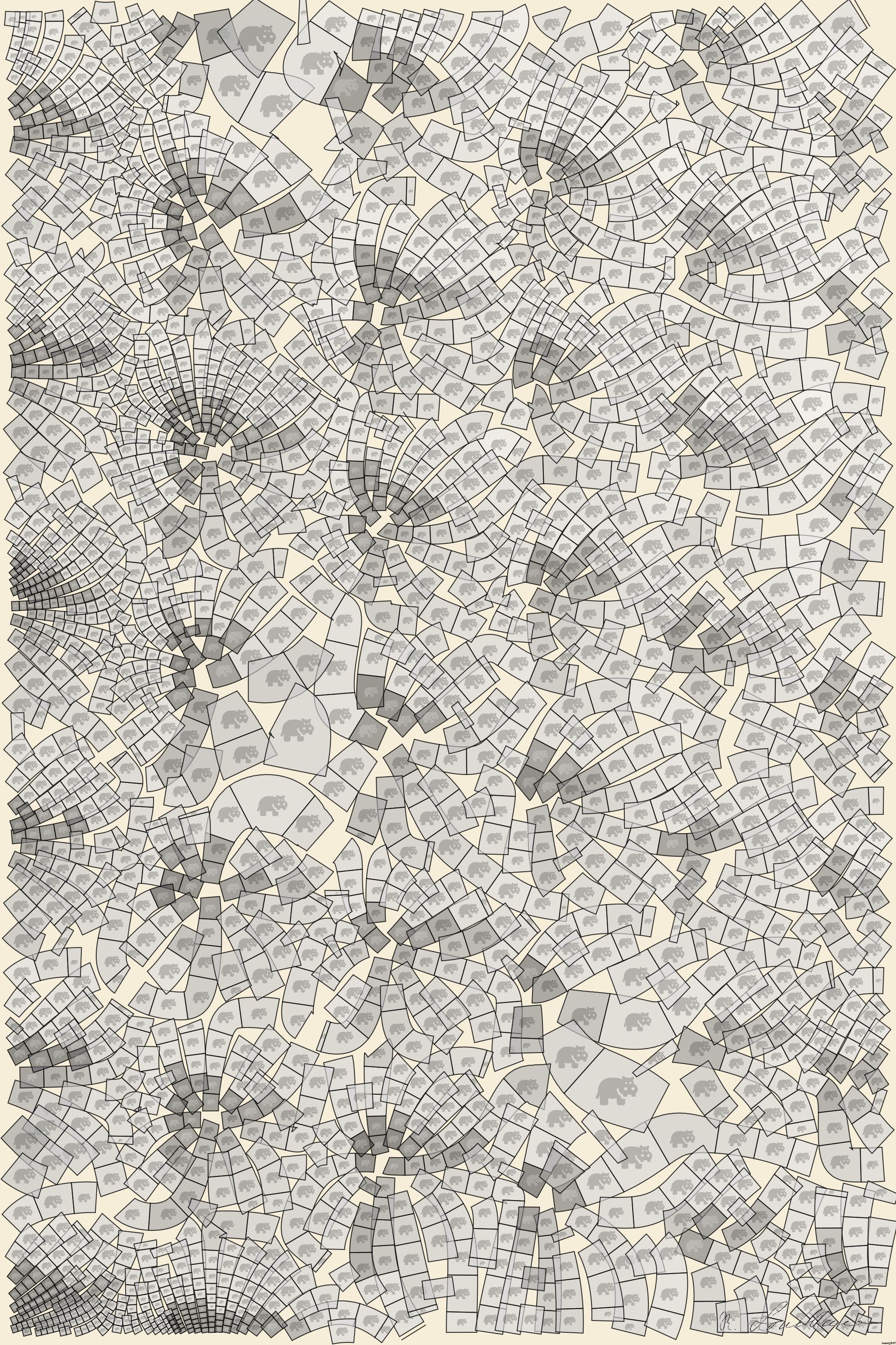 Drawn by bot SreLaRaBkScEGNUeRoBAgq; art-flowy; white cubby shelf AI Art