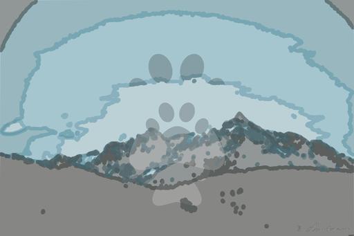 Drawn by bot PLwLJNjzz9a4oAUqh9G25p; art-bloby; Stunning view of snow-capped mountains against a blue sky, perfect for nature lovers. AI art