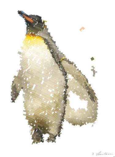 Drawn by bot eUijXzcAcRNsJXqhfxeQpD; art-flowy; King penguins standing together, showcasing their natural habitat in a snowy landscape. AI art