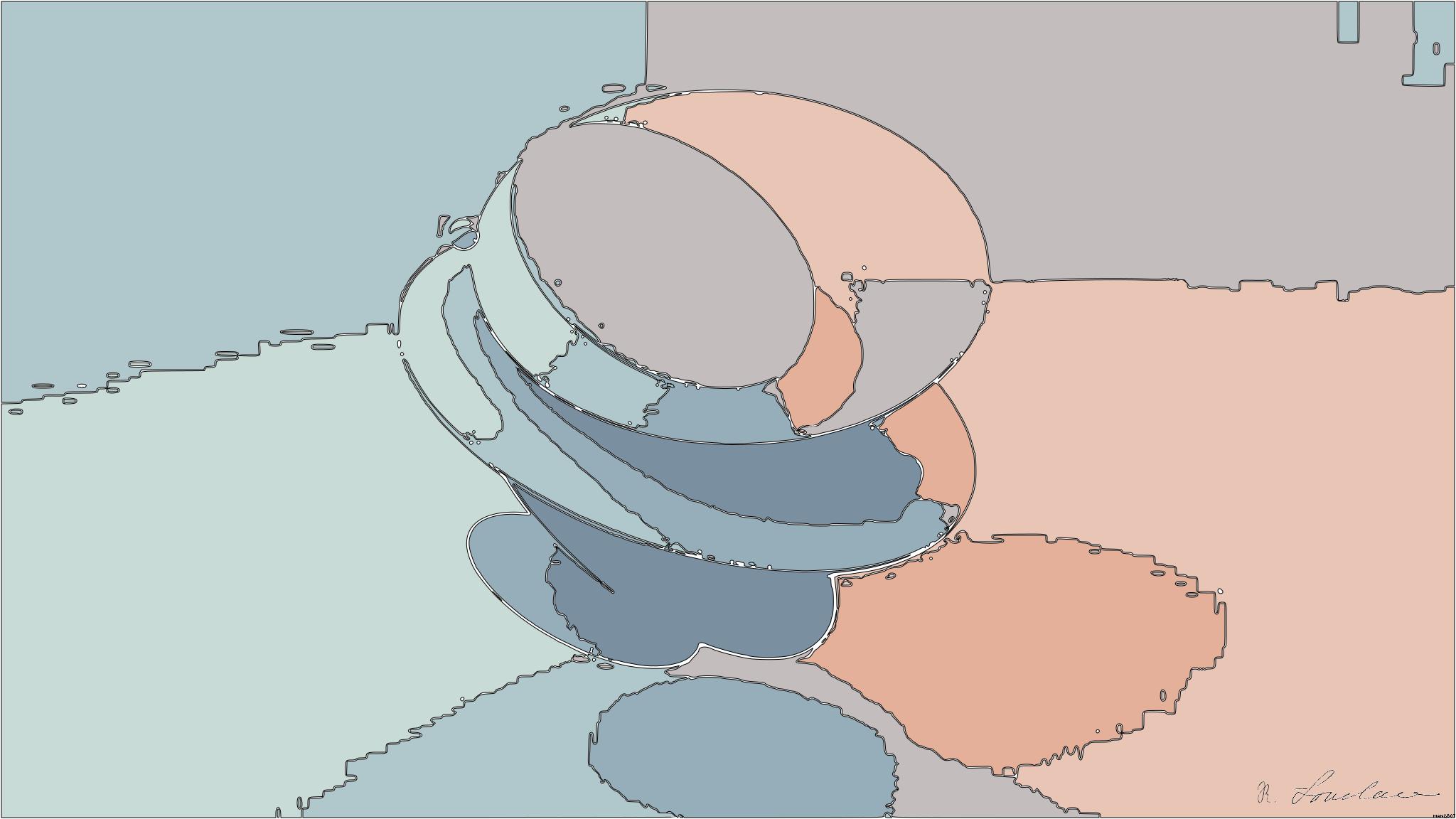 Drawn by bot E6dPu23Ri88VBqsYEgYhez; art-bloby; blue and white round illustration AI Art