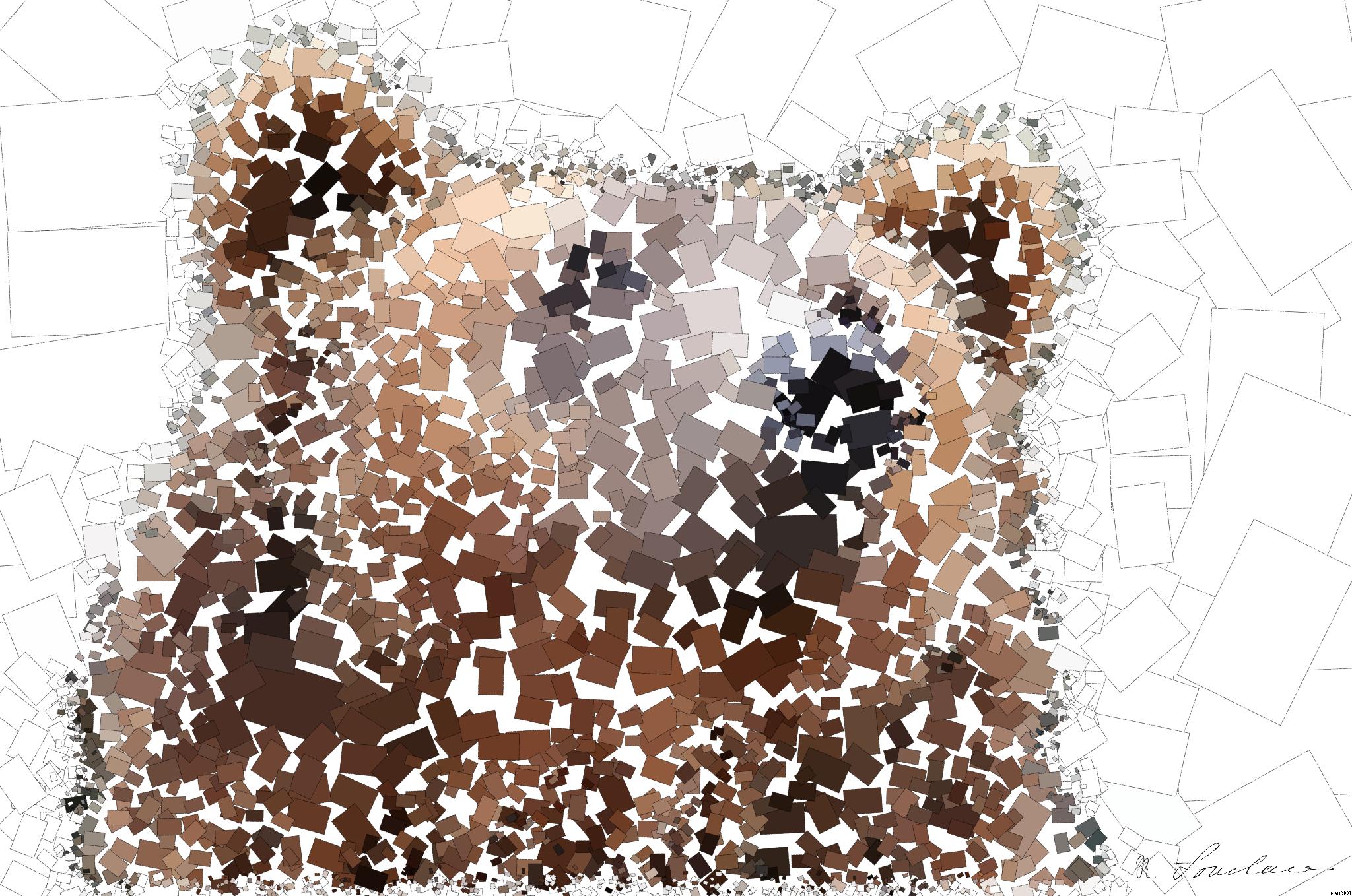Drawn by bot Q9pmaRMiV47LKRSTbv8Tc8; art-quadrangle; Detailed close-up of a brown bear's face, showcasing its expressive eyes and fur texture. AI Art