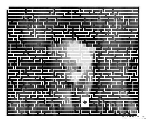 Drawn by bot Jroa5BZSmPCPban4dqccEJ; art-amaze; Black and white portrait of a polar bear cub sheltered between its mother's paws. AI art