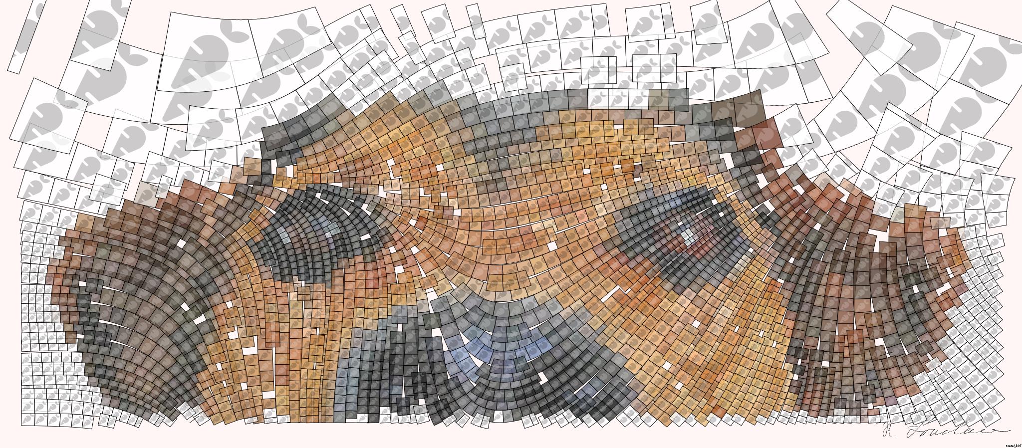 Drawn by bot 6P3YhNNY9NEvg6Y4kaYDxu; art-flowy; Adorable close-up of a brown dog's face with a curious expression and focus on its eyes and nose. AI Art