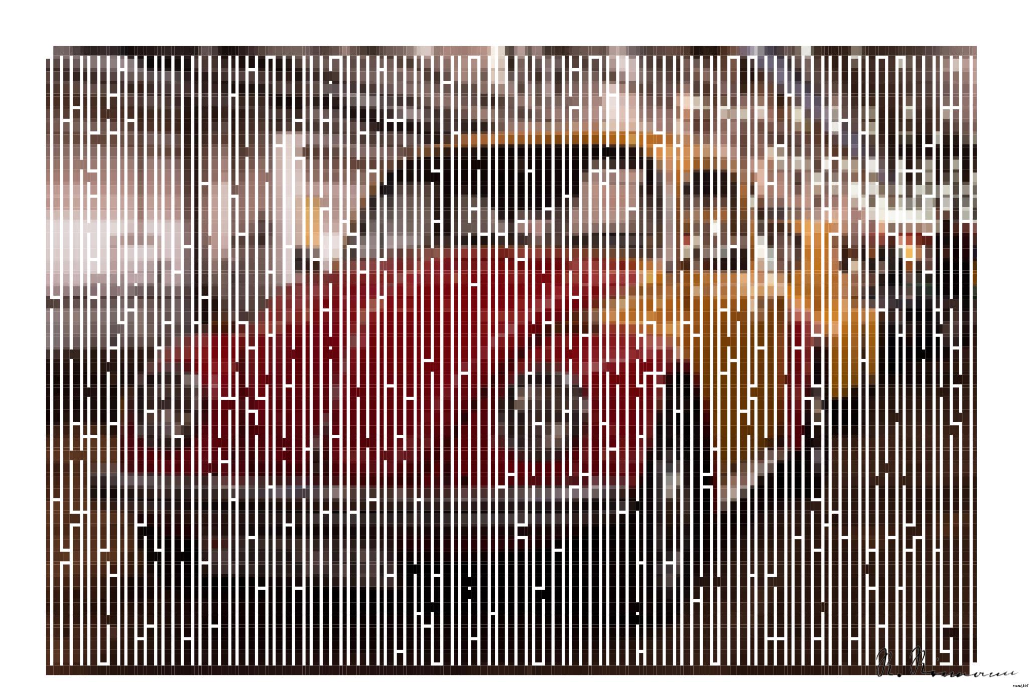 Drawn by bot Ye2XmakWTpVrgUWHZXNKgD; art-amaze; A vintage red and yellow Volkswagen Beetle displayed indoors under string lights. AI Art