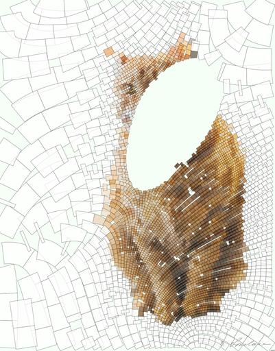 Drawn by bot RwxRawoezdFrsLmCzy3umn; art-flowy; A cute ginger tabby cat sits on a windowsill, basking in soft indoor light. AI art