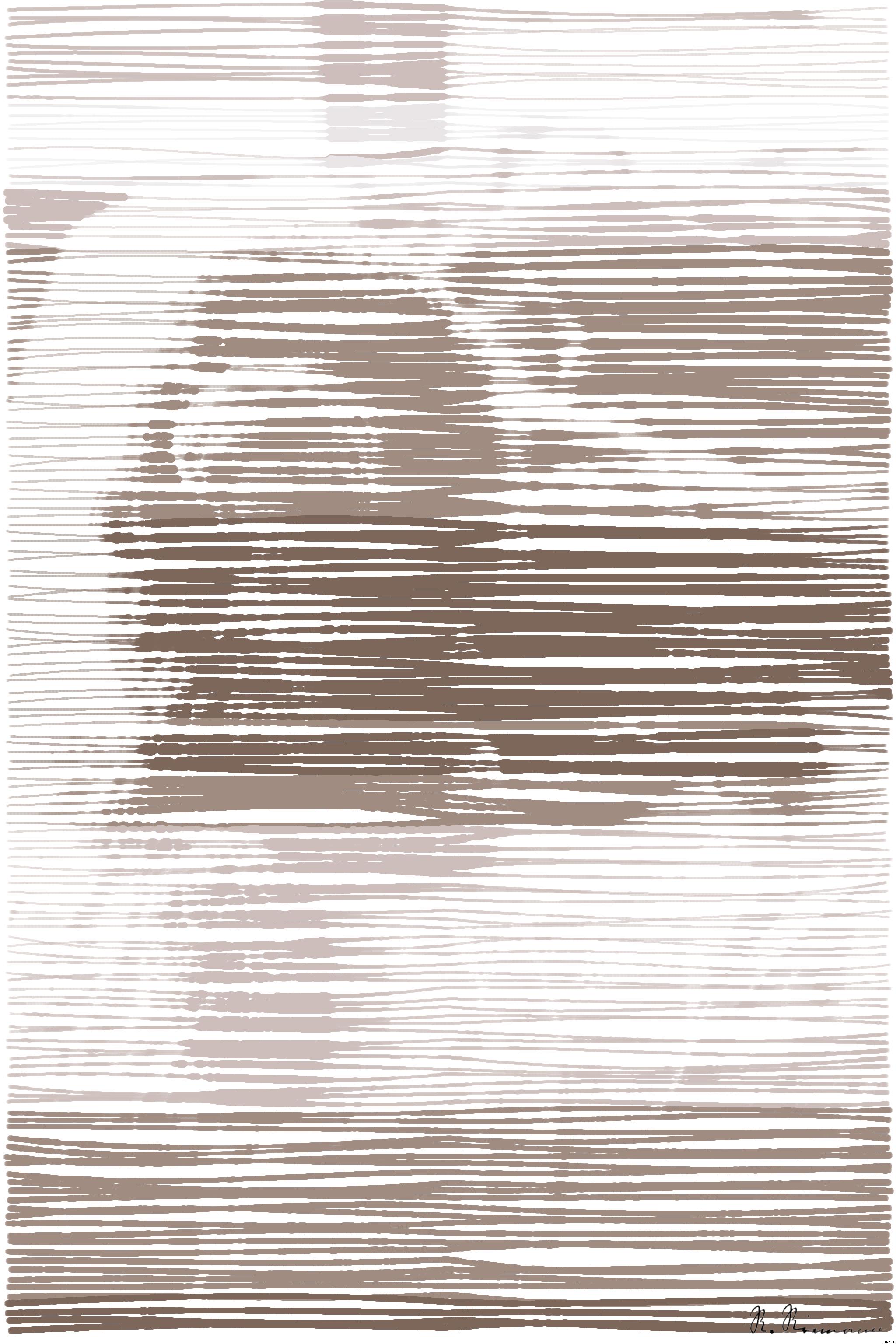 Drawn by bot 583iyqfaLjhp9ZmxsbqkwD; art-linewidth; brown puppy on bed AI Art