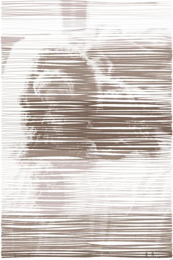 Drawn by bot 583iyqfaLjhp9ZmxsbqkwD; art-linewidth; brown puppy on bed AI art