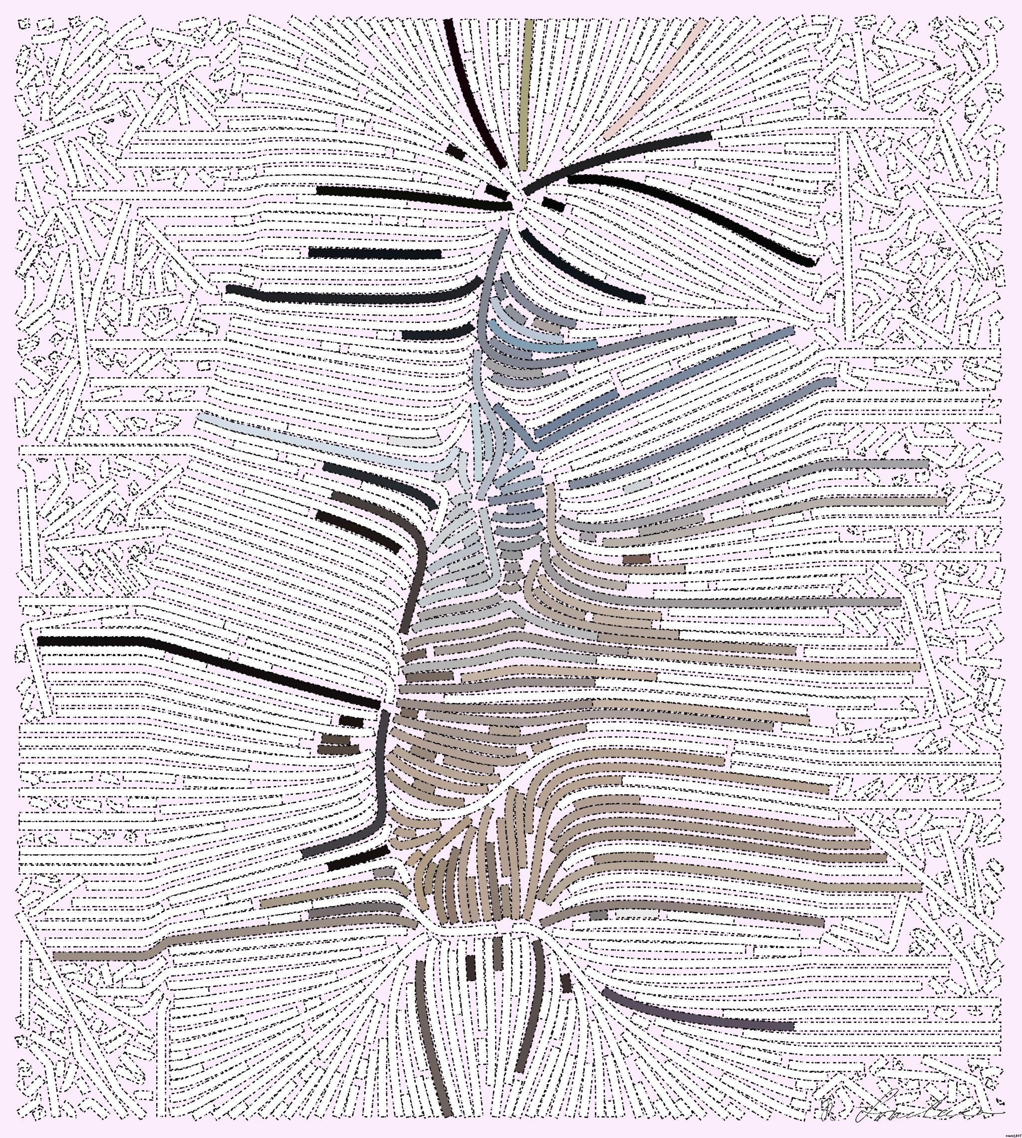 Drawn by bot XeZNo9JQk5HPPGohHXmA57; art-flowy; four penguins walking on brown surface near sea during daytime AI Art