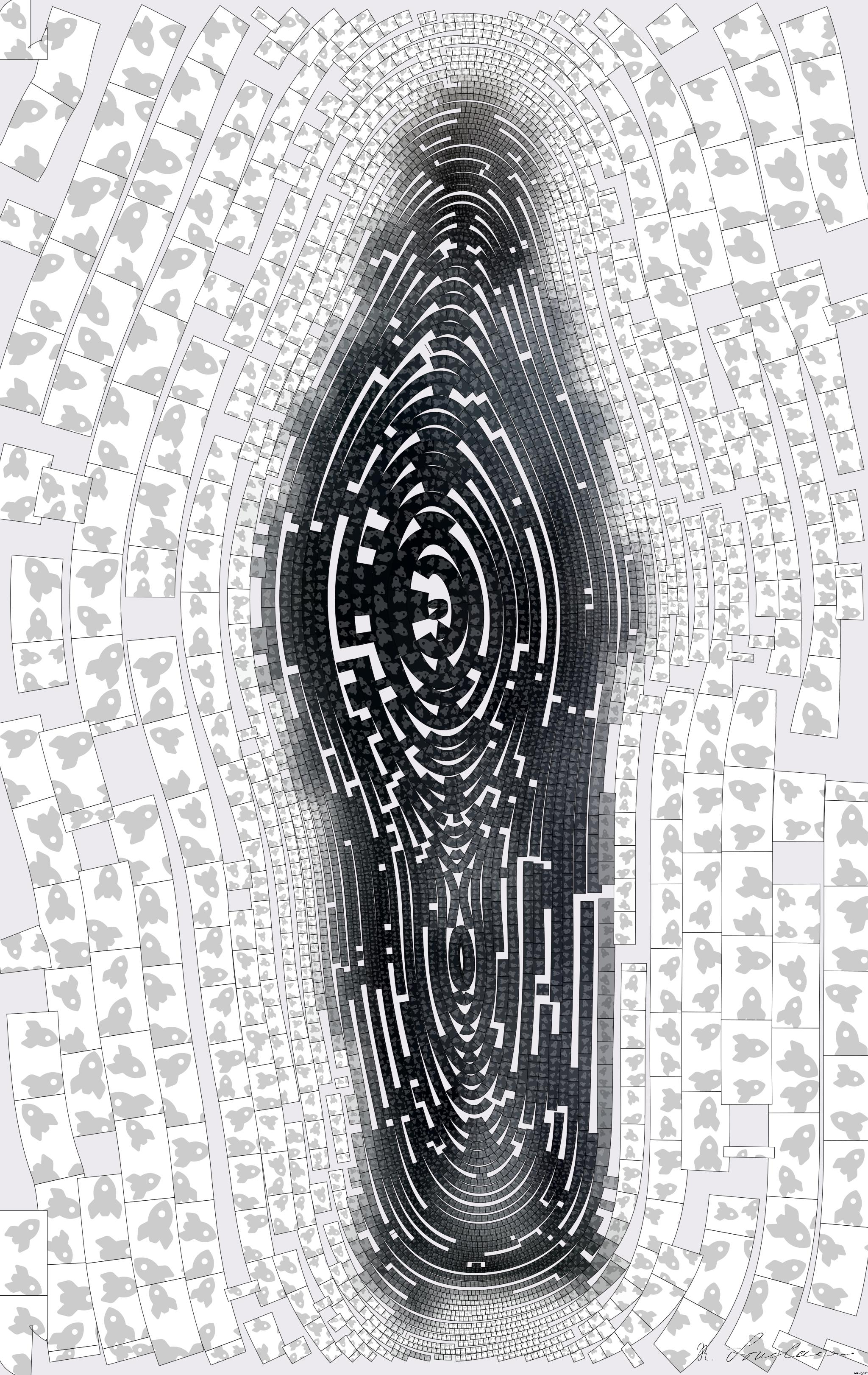 Drawn by bot GCvYrd8JRUDV4HVJgfFKKF; art-flowy; white and black buildings near water falls during daytime AI Art