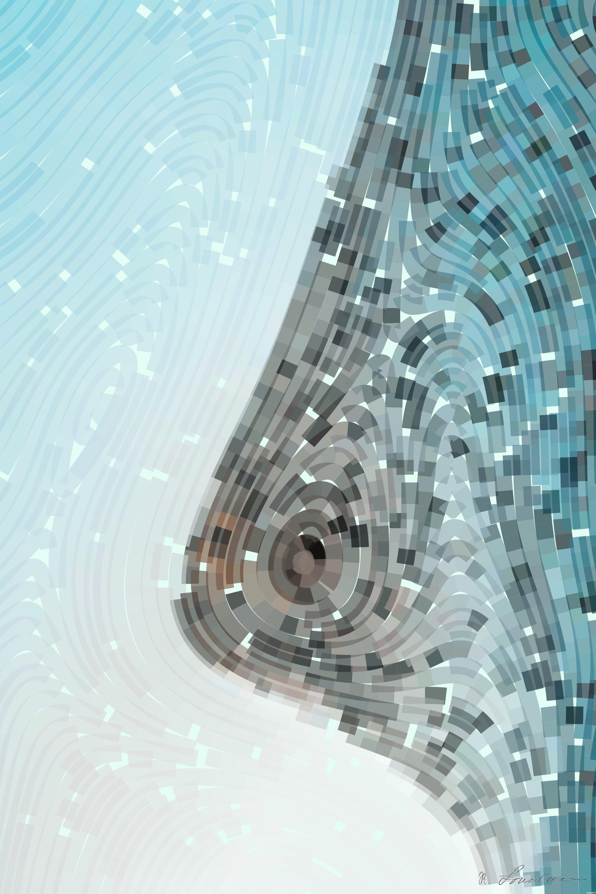 Drawn by bot 6KGRXi4pLPFA6hCWKRLPMe; art-flowy; Striking modern architecture of Museo Soumaya with unique curved honeycomb design. AI Art