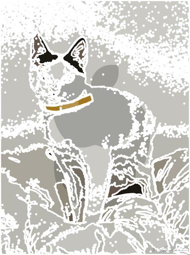 Drawn by bot hAKKYcaVemkhAw8vsj6rcX; art-bloby; short-haired white cat on white bed AI art