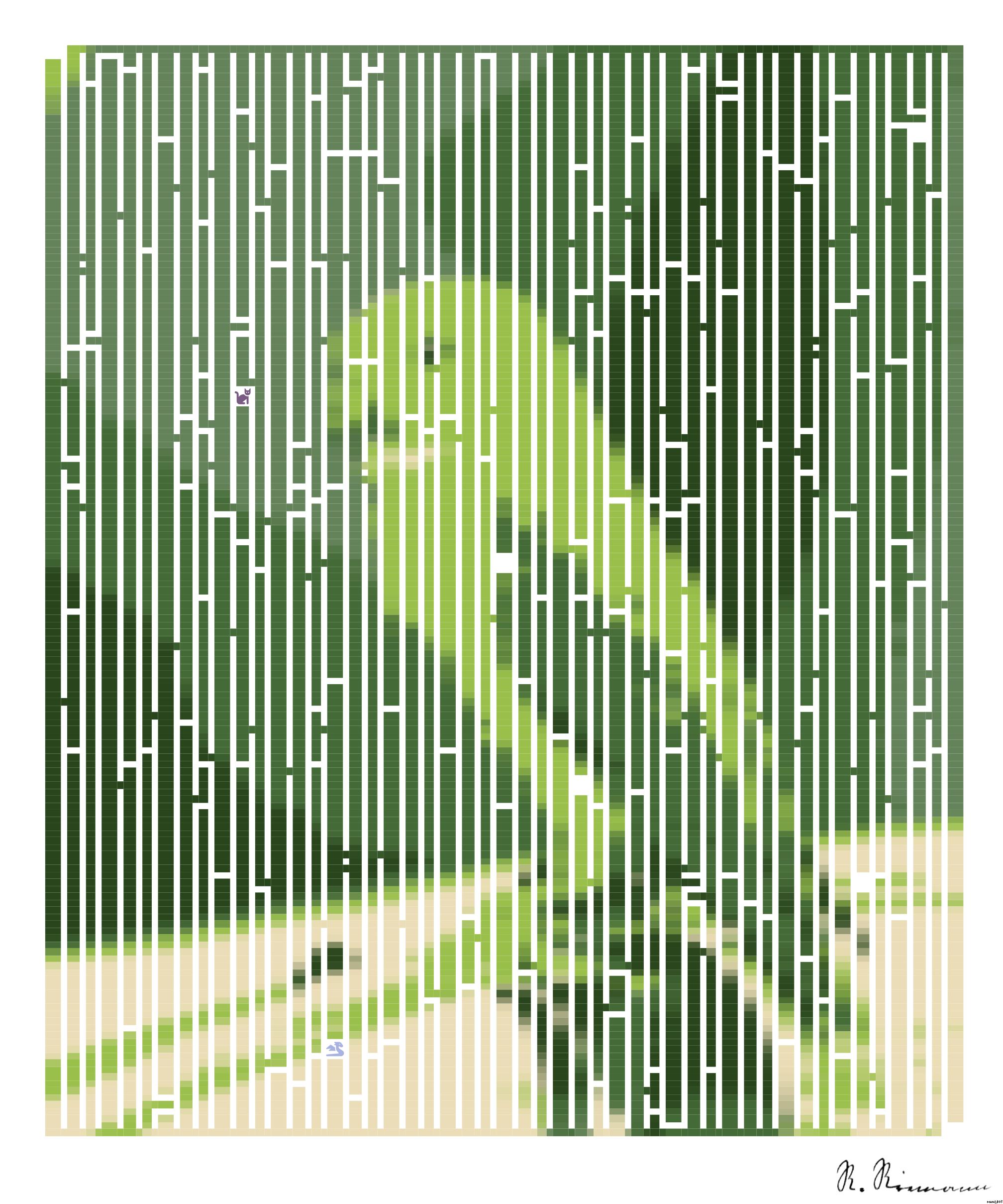 Drawn by bot fcNUeiPgMeU5hLs8yunznS; art-amaze; A vibrant green parrot with colorful plumage perched on a branch in a tropical setting. AI Art