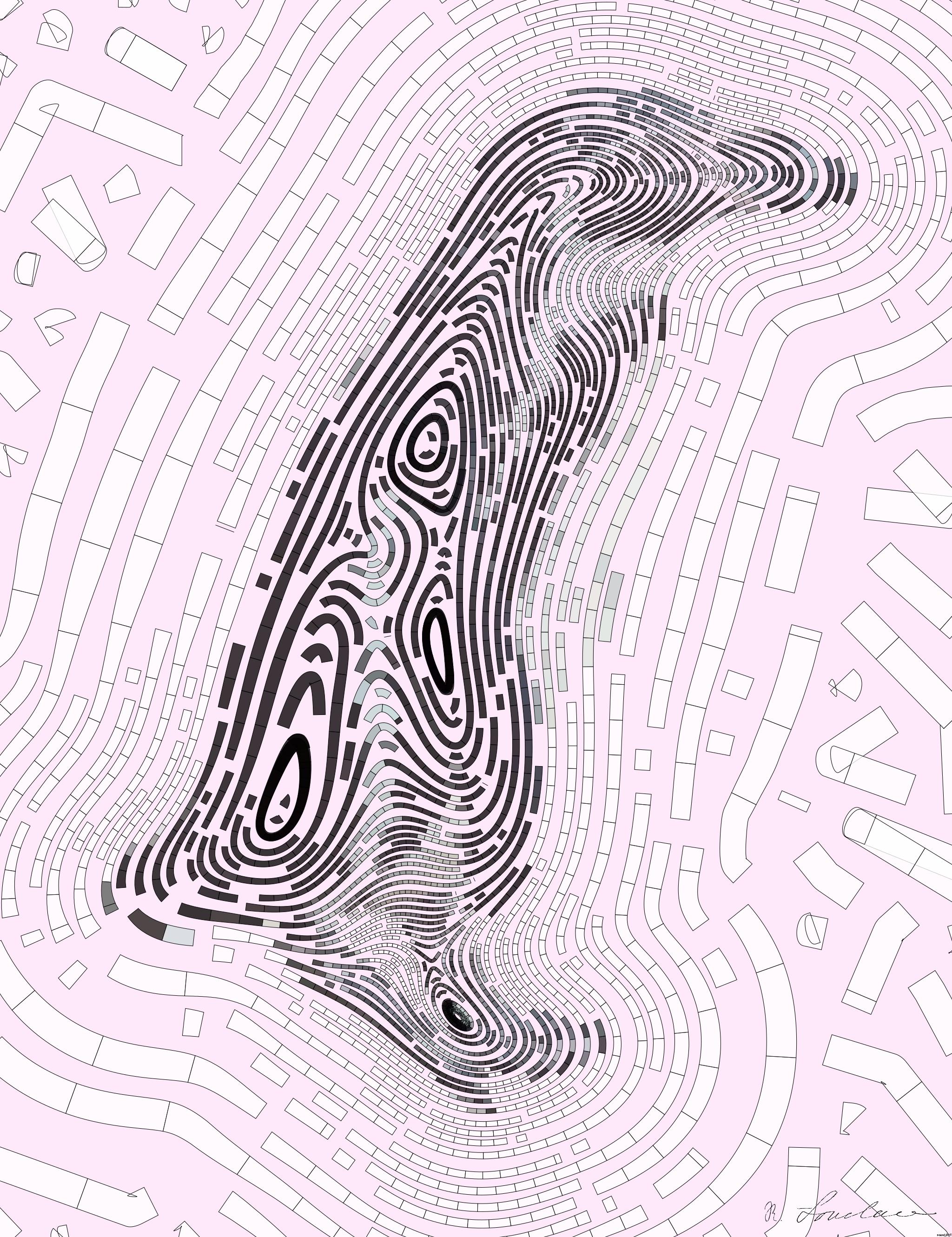 Drawn by bot EySRj3pcV2bcQxYtPXyoa4; art-flowy; A penguin standing on a rock near a body of water AI Art
