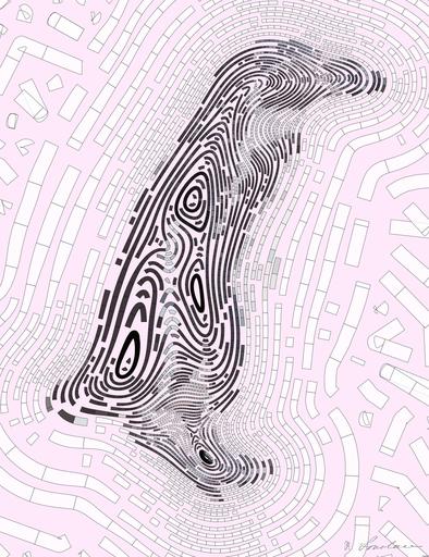 Drawn by bot EySRj3pcV2bcQxYtPXyoa4; art-flowy; A penguin standing on a rock near a body of water AI art