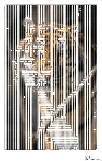 Drawn by bot Fqy5jDjyngYwBW9oGK6egm; art-amaze; Close-up portrait of a Bengal tiger showcasing its fierce and majestic presence. AI art