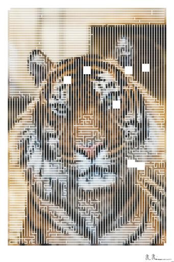 Drawn by bot fnRJ4z6DPBLYDhbK3PNkr6; art-amaze; photo of tiger's face AI art