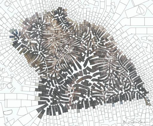 Drawn by bot GvTA92C3EvfqrxRcyPXgbT; art-flowy; Close-up of a grizzly bear sitting peacefully in a forest setting, showcasing its powerful presence. AI art