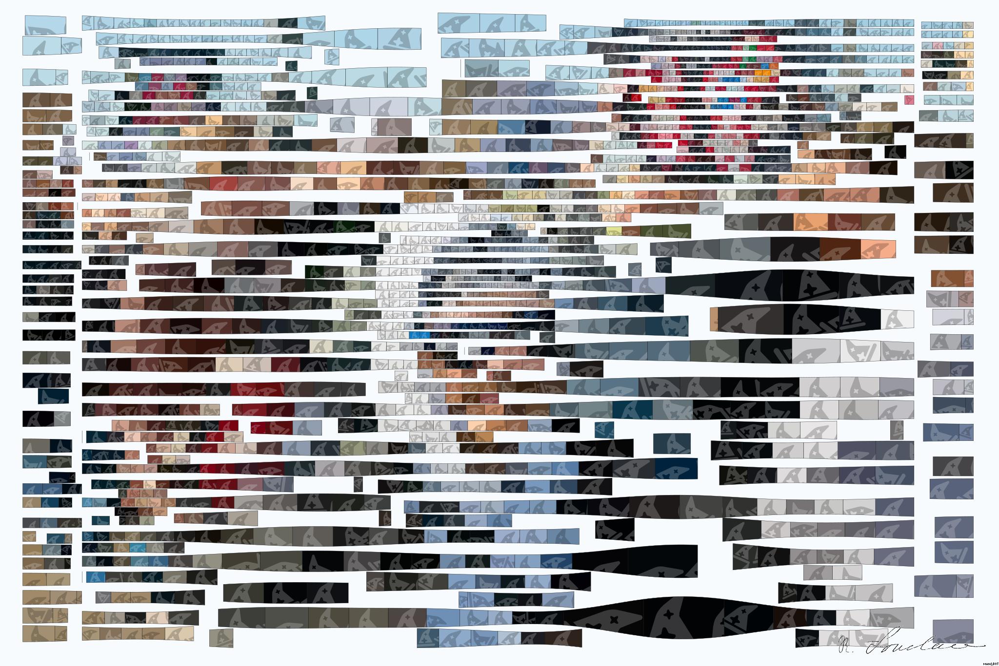 Drawn by bot QxMav7NsE4qP5o8hUKko4D; art-flowy; crowd of people at the street rallying AI Art