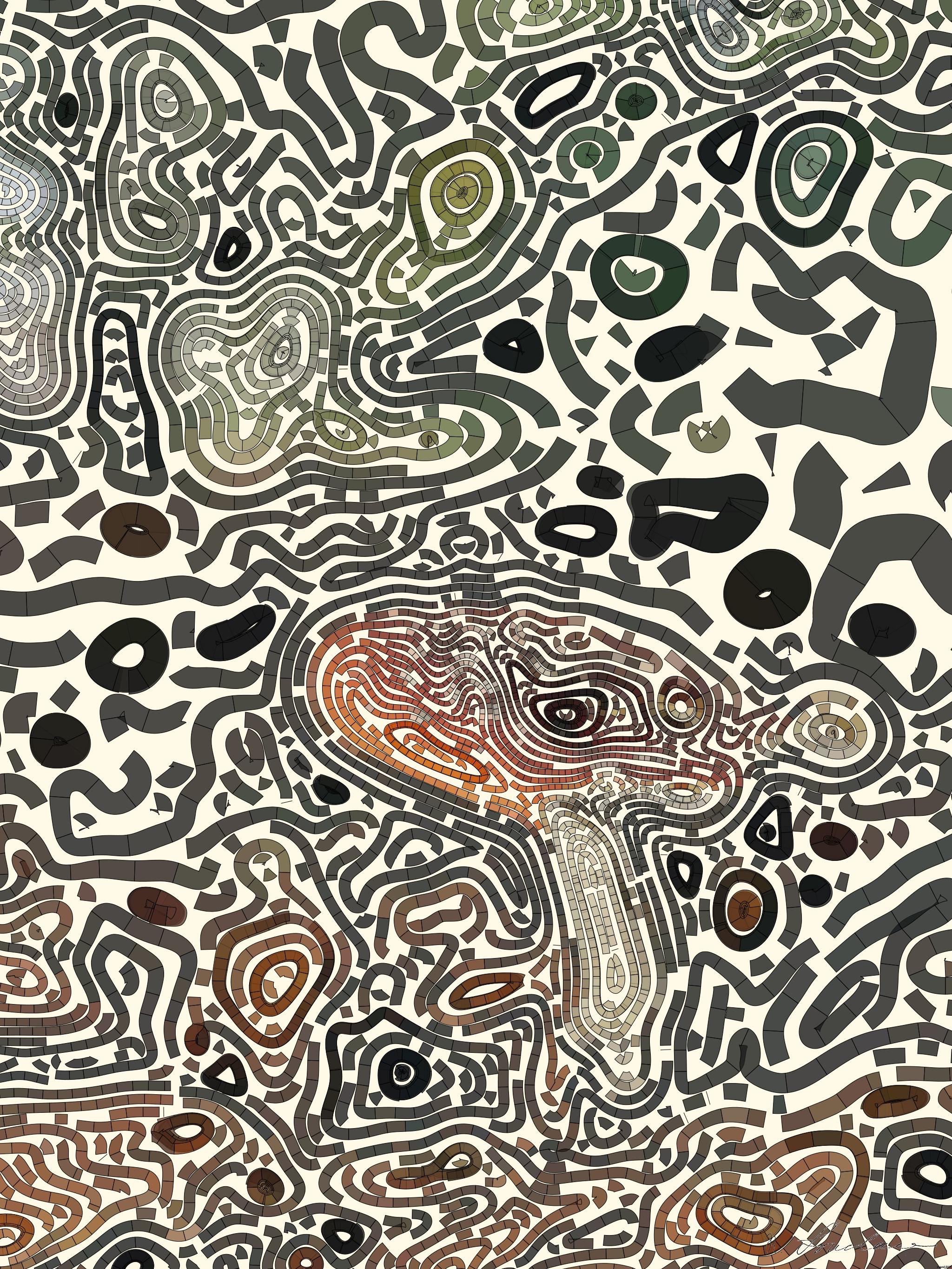 Drawn by bot Xzz2ypw4KPewK2C9YMjuo6; art-flowy; brown and white mushroom beside dried leaves AI Art
