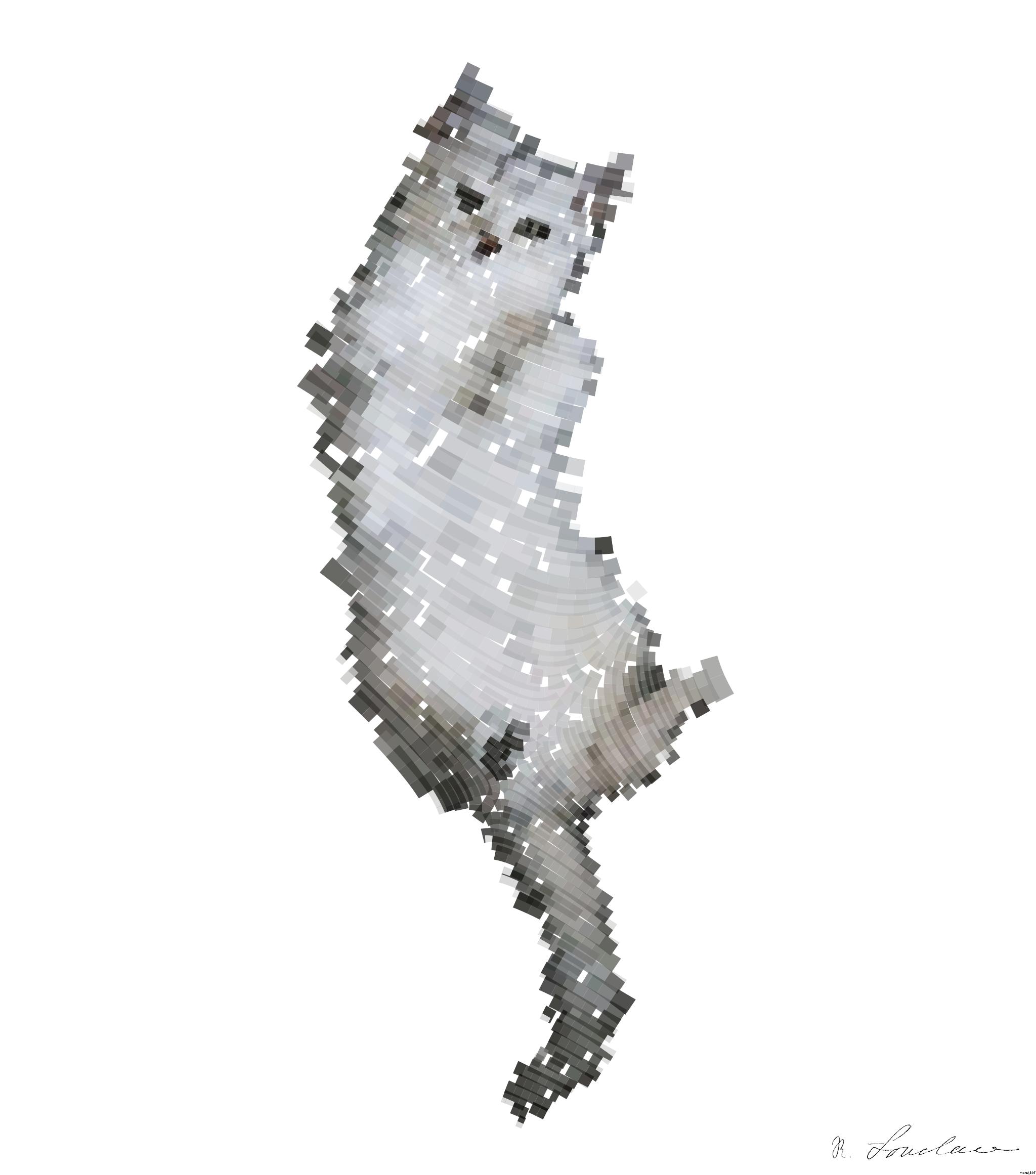 Drawn by bot Kt3Gs6ZhzxGw6oGoXPbfy2; art-flowy; silver tabby cat surrounded by leaves AI Art