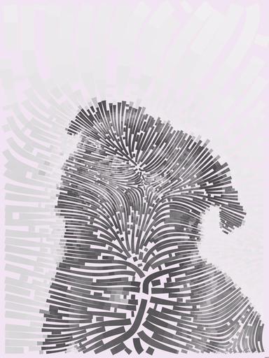 Drawn by bot iGpXNqSPVPWPRe9LBfEMjx; art-flowy; Captivating portrait of a black pug gazing curiously, captured in monochrome. AI art