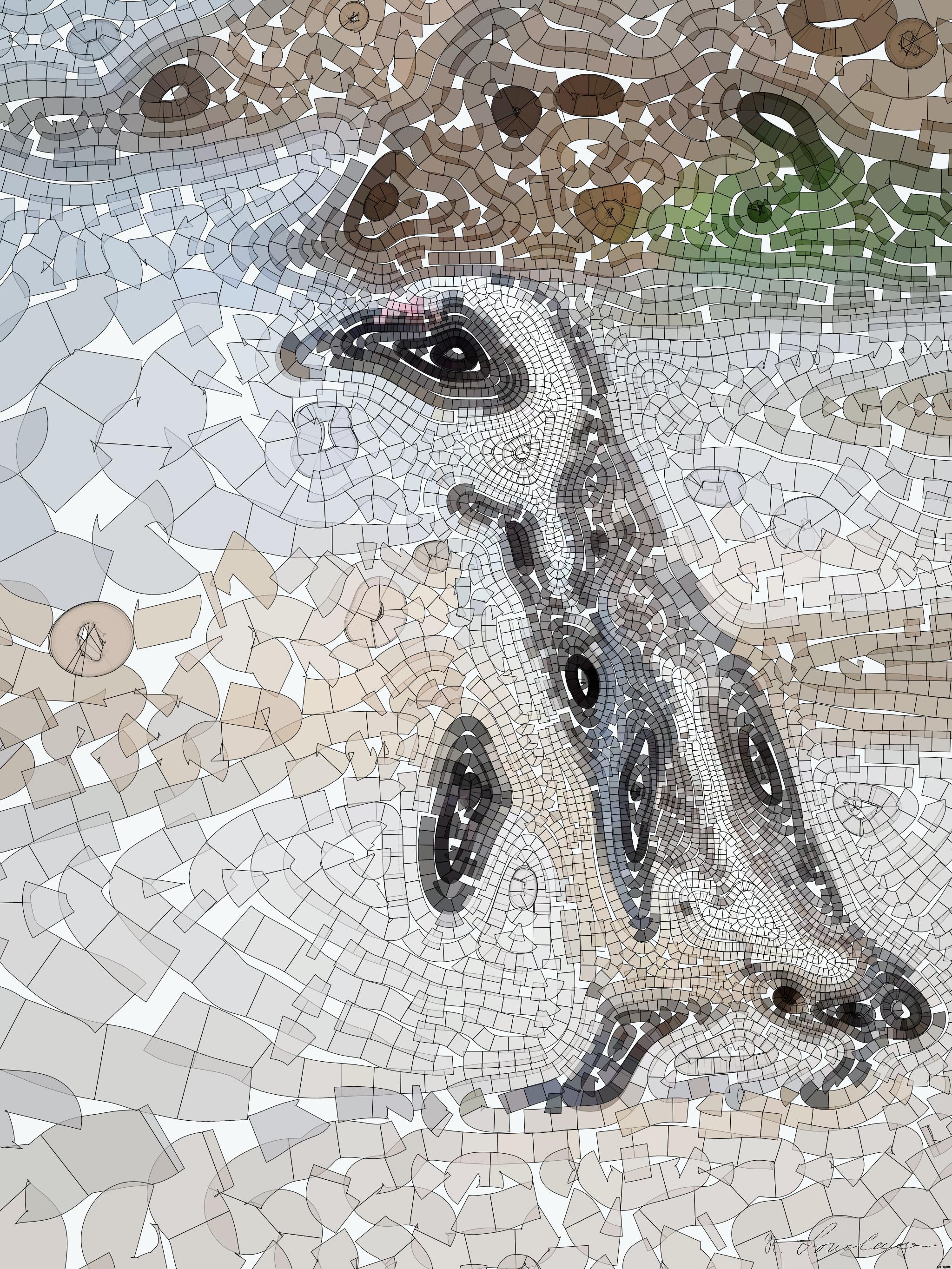 Drawn by bot 6qnkUjYzwxnWVkTnGcnewF; art-flowy; A solitary African penguin strolls along a sandy beach, showcasing its distinctive black and white feathers. AI Art