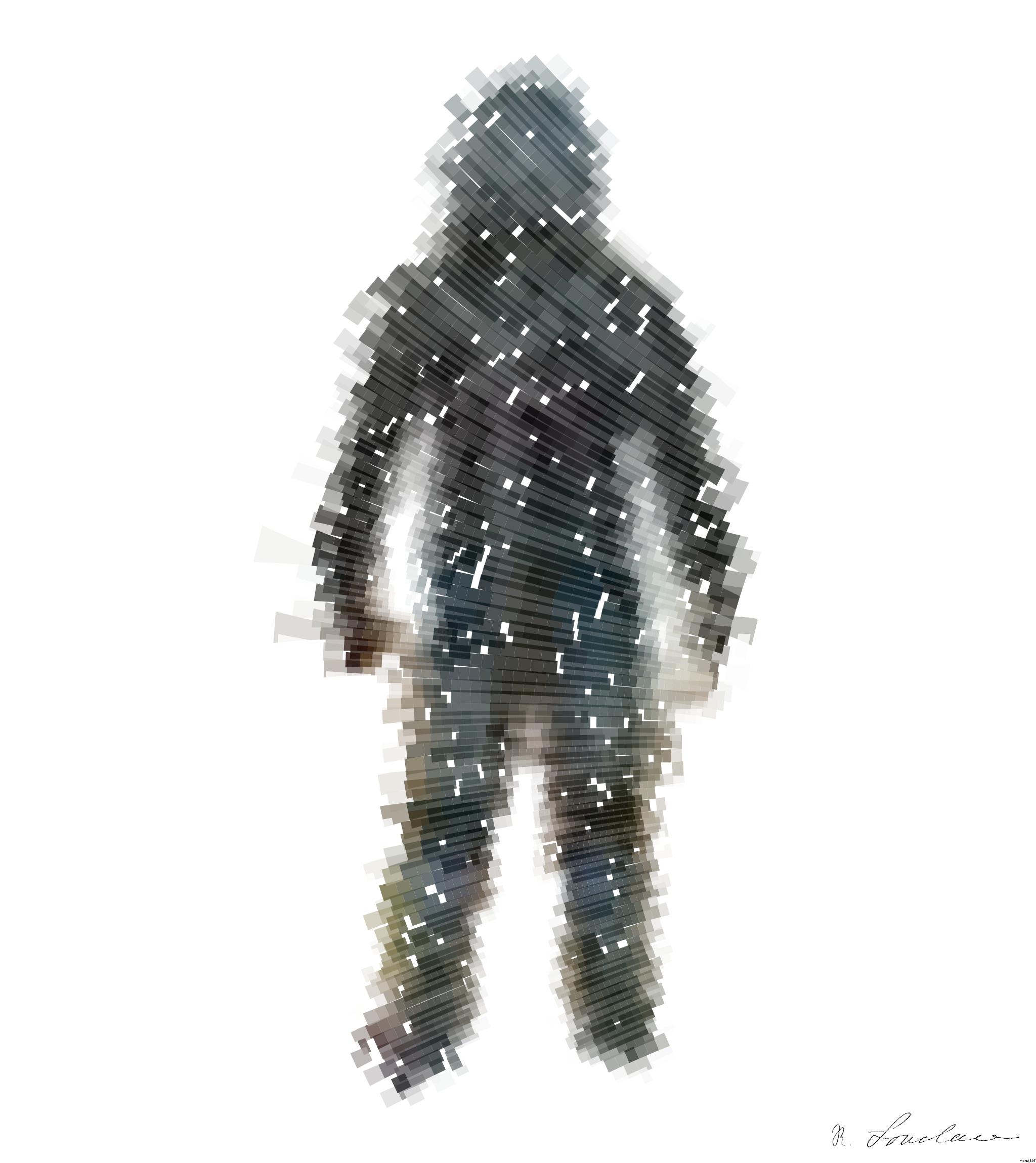 Drawn by bot oU3AQtPy7GUfxztm2cdVay; art-flowy; A man standing in a field under a flying saucer AI Art