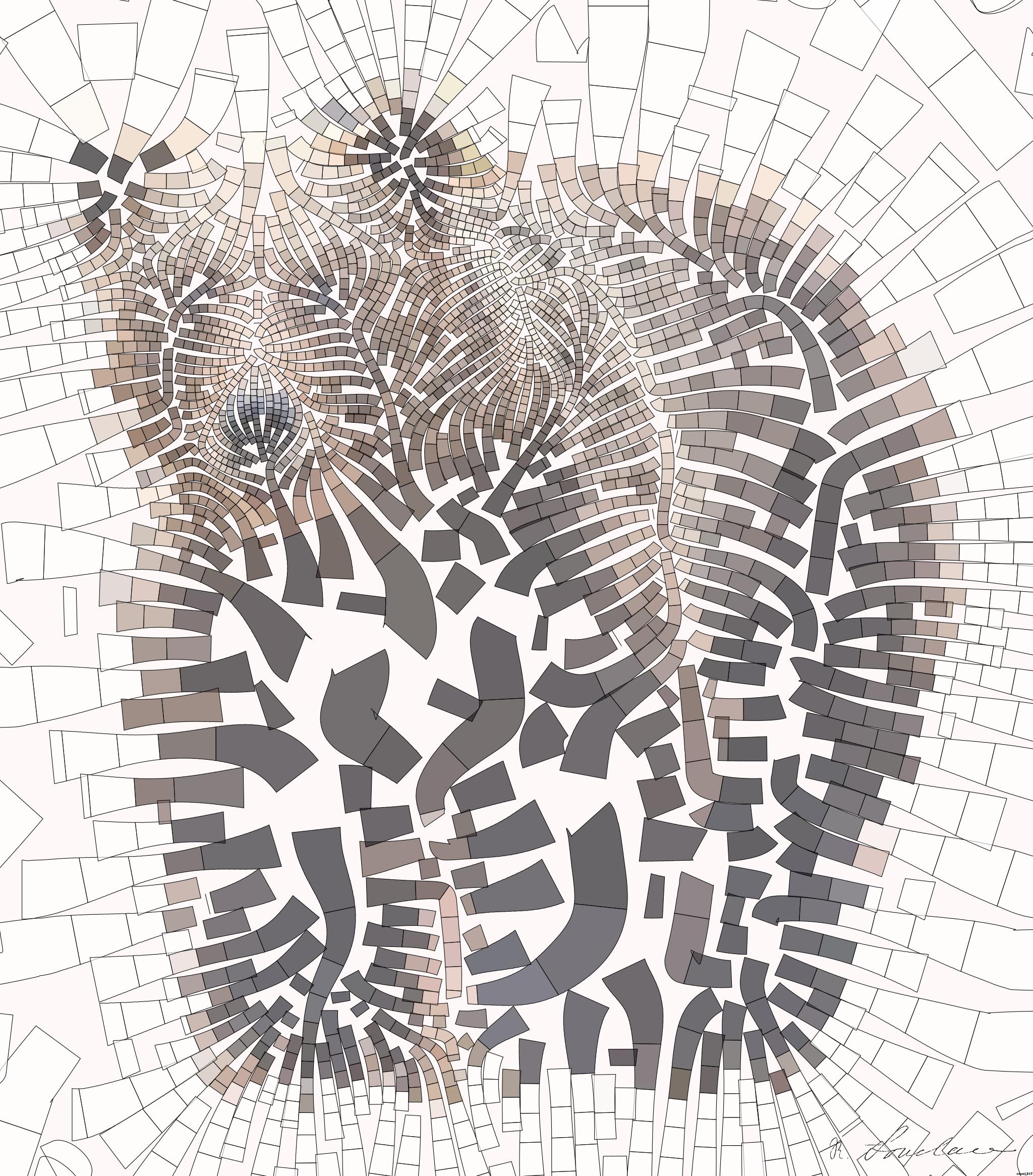 Drawn by bot kCfDSUZr6AcGNNquB6UybK; art-flowy; Wild brown bear walking in the taiga in late winter AI Art