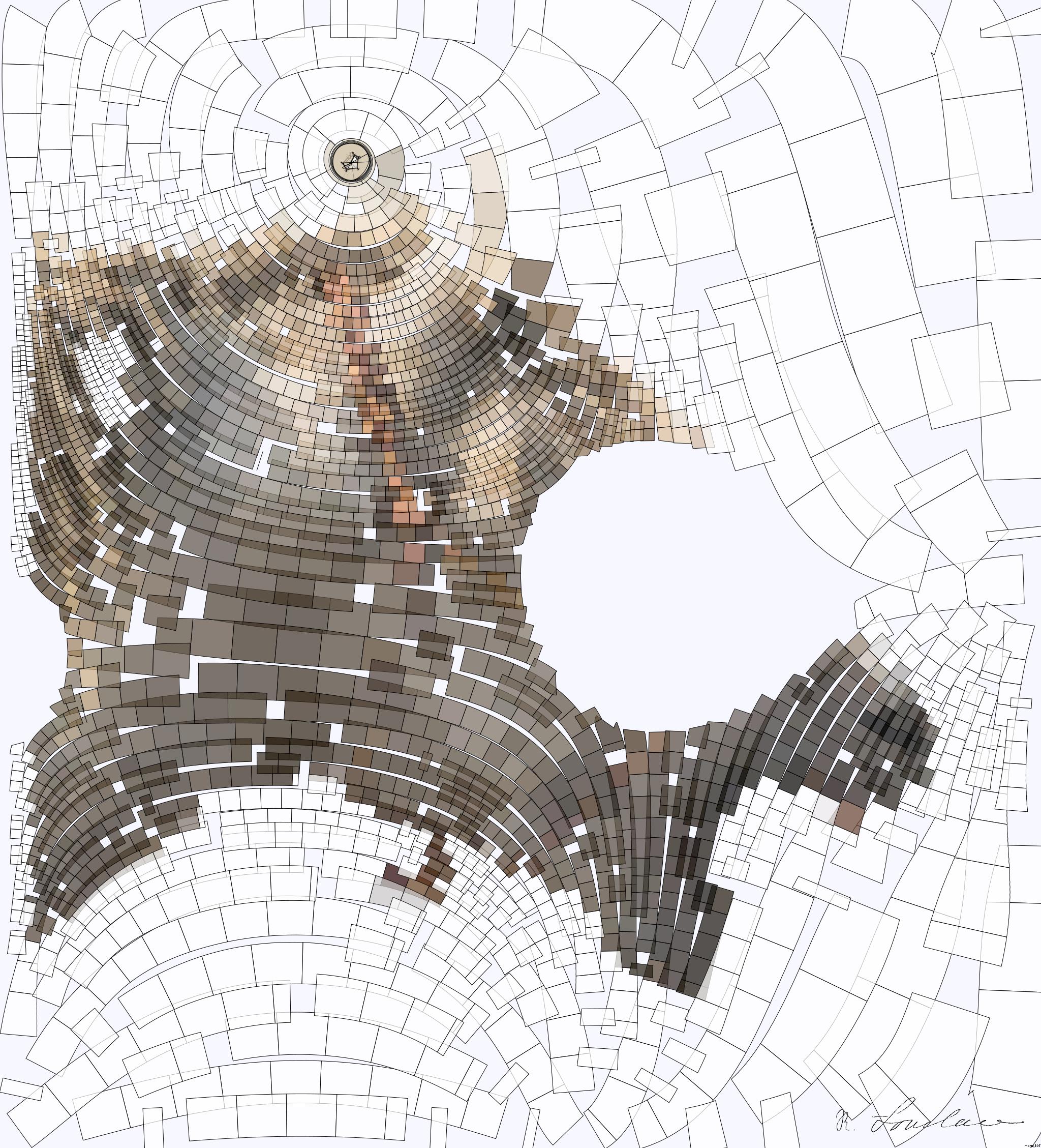 Drawn from photo on Unsplash: brown and black horse AI Art