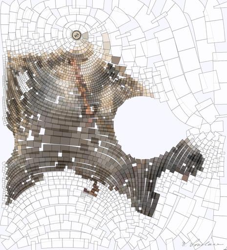 Drawn from photo on Unsplash: brown and black horse AI art