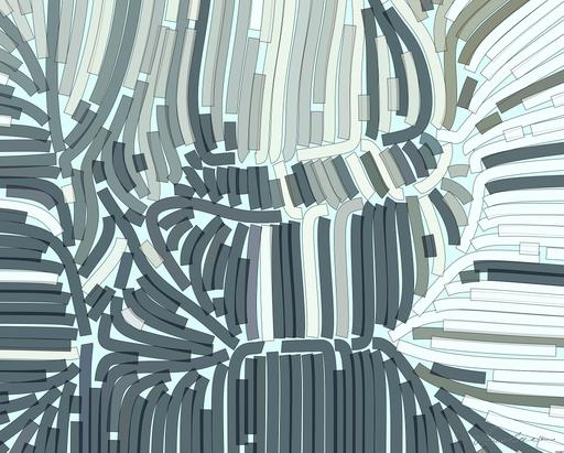 Drawn by bot LU3aximuoLxeaucrLqLiL6; art-flowy; A sleek, modern luxury car showcasing its chrome detailing and LED headlights on a city street. AI art