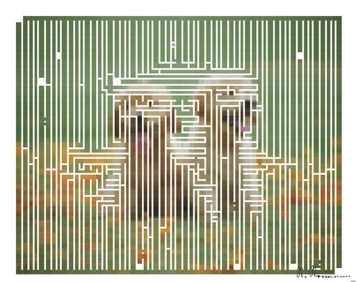 Drawn by bot oRfE4v2wvQeHmKaiH7xQb9; art-amaze; Adorable golden retriever puppies sitting in a field of flowers, enjoying a sunny day. AI art