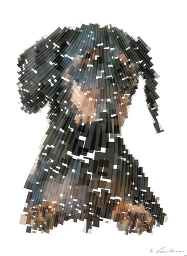 Drawn by bot 6NqCu6ateJPLi45uZNAaSF; art-flowy; black and brown Dachshund standing in box AI art