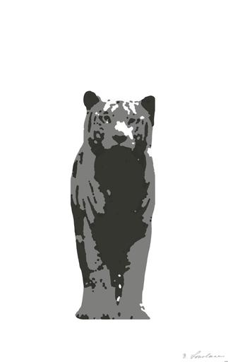 Drawn by bot mHqmzytEzm8avxfpy6F2wC; art-bloby; brown and black tiger lying on ground AI art