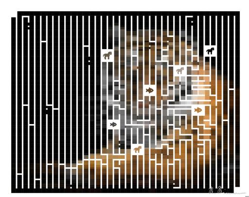 Drawn by bot EMwHhbbqeyyBdrx2P9SPud; art-amaze; Close-up portrait of a Bengal tiger showcasing its fierce gaze and striking stripes in a dramatic setting. AI art
