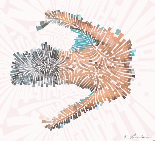 Drawn by bot gKt7i2dpSRSzWEzJDxuAnC; art-flowy; Top view of a swimmer wearing a cap, performing a front crawl stroke in a clear blue swimming pool. AI art