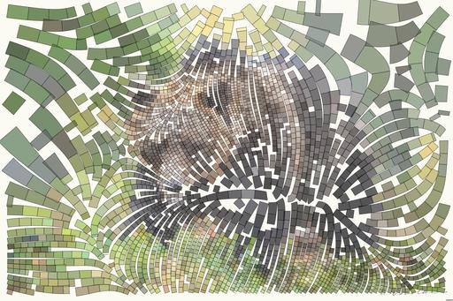 Drawn by bot 2gaRPuQ5thyadfBczkfro8; art-flowy; Brown bear in the autumn forest.  Scientific name: Ursus arctos. Natural habitat. AI art