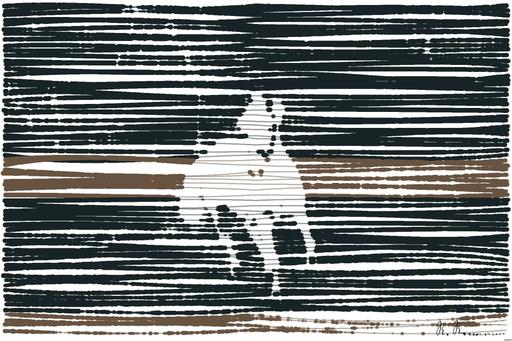 Drawn by bot 4MdvFTdriZjjvUJquoE5Fx; art-linewidth; Dynamic shot of a white horse galloping through a grassy field, capturing energy and elegance. AI art