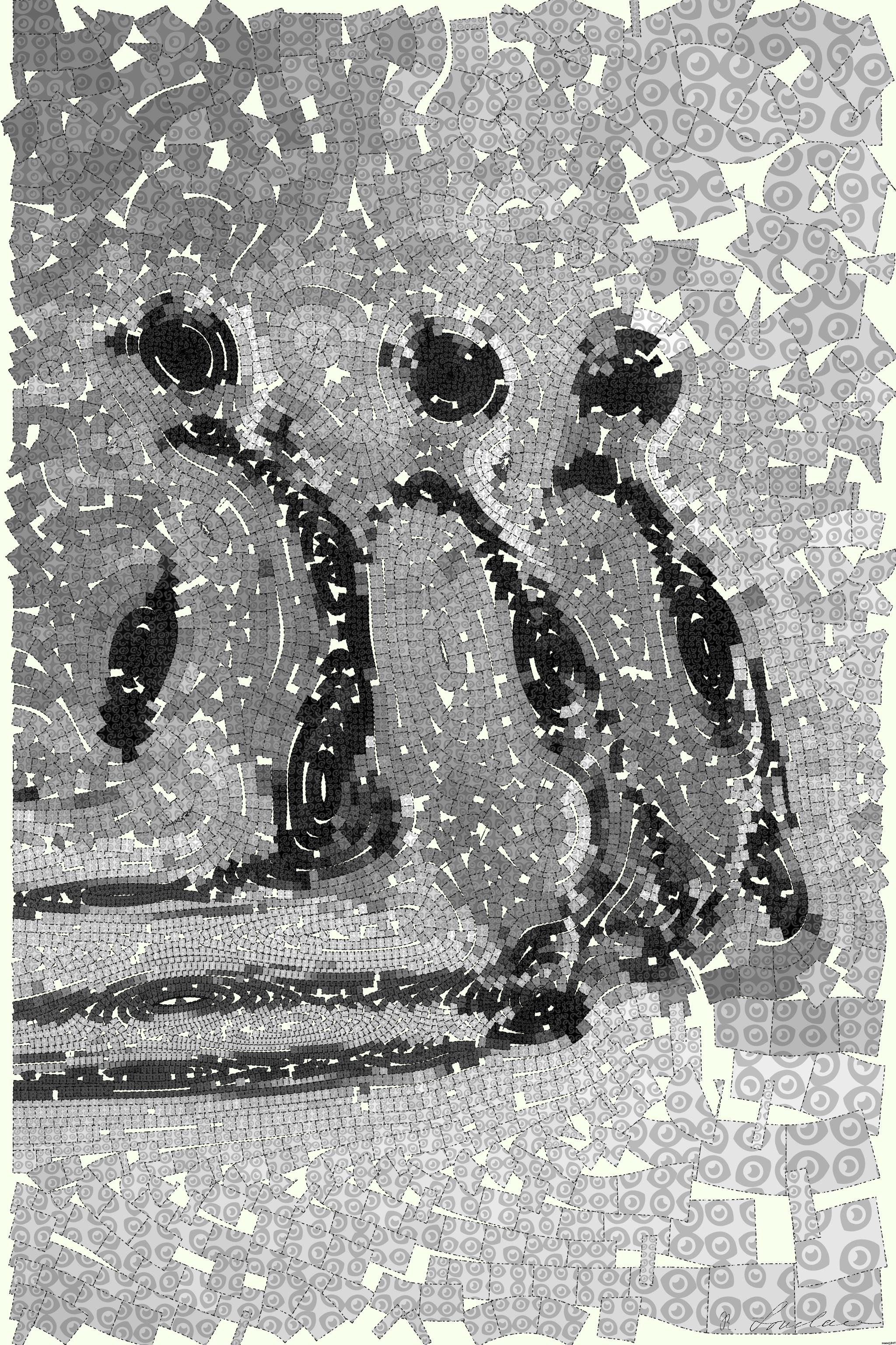 Drawn from photo on Unsplash: a group of three penguins standing on top of a beach AI Art