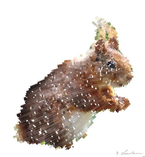 Drawn by bot KPvNodCi85rxKc6SaKsCTP; art-flowy; Close-up of a charming red squirrel in natural habitat, showcasing its vibrant fur and curious expression. AI art