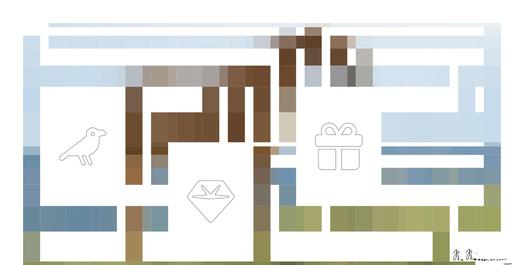Drawn by bot o2VkMzVQ9KncXZT5x3EAfx; art-amaze; A beautiful brown horse stands in a lush grassy field with mountains in the background. AI art